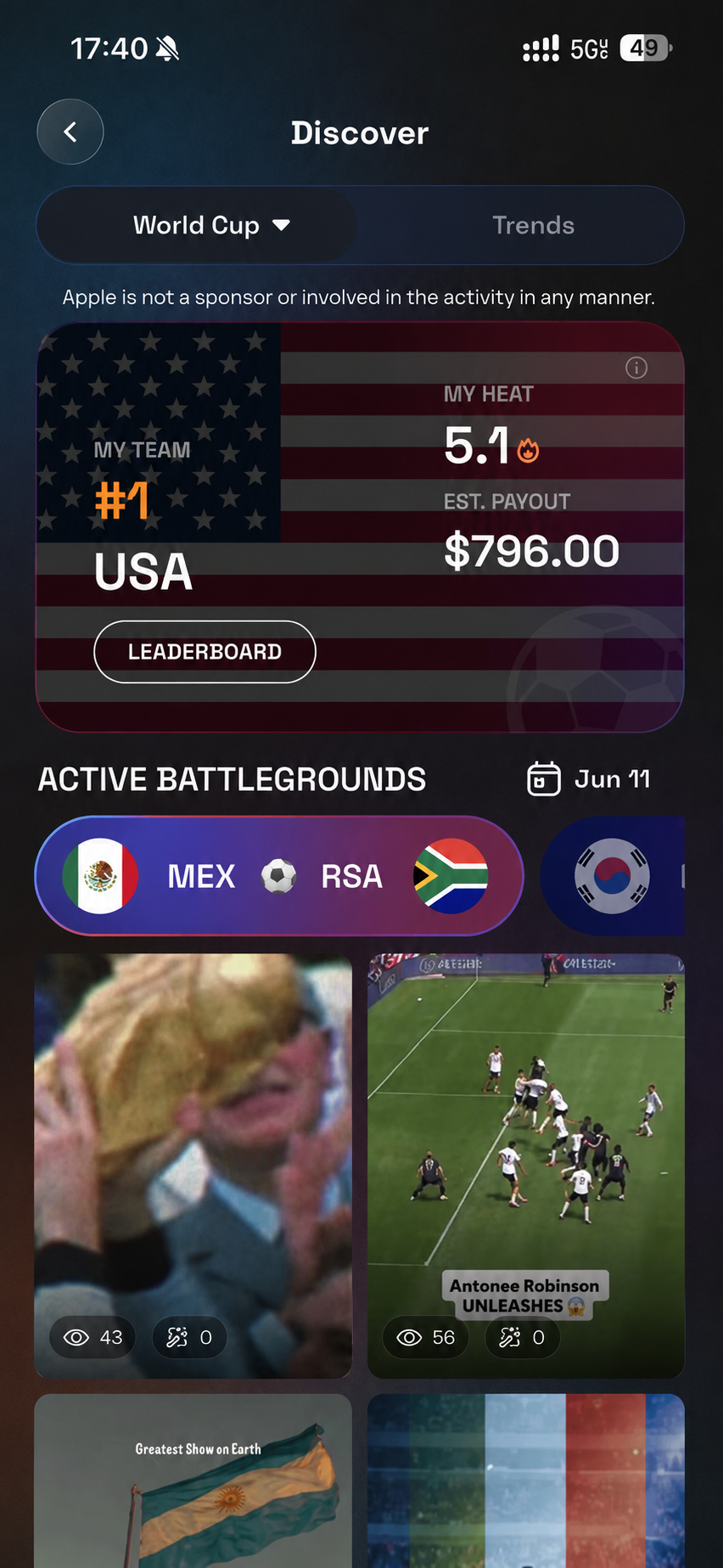 World Cup 26 battle in the WAPOO app